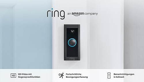 Ring Videotürklingel Kabel (Video Doorbell Wired) | Türklingel mit Kamera, 1080p-HD-Video, festverdrahtet, Nachtsicht | Video-Türsprechanlage für deine Haustür | Funktioniert mit Alexa