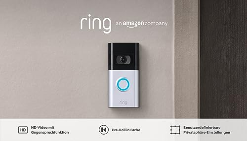 Ring Videotürklingel 4 Akku (Video Doorbell 4) | Türklingel mit Kamera, HD-Video, Gegensprechfunktion, Pre-Roll-Videovorschau, akkubetrieben | Video-Türsprechanlage für die Haustür | Alexa-kompatibel