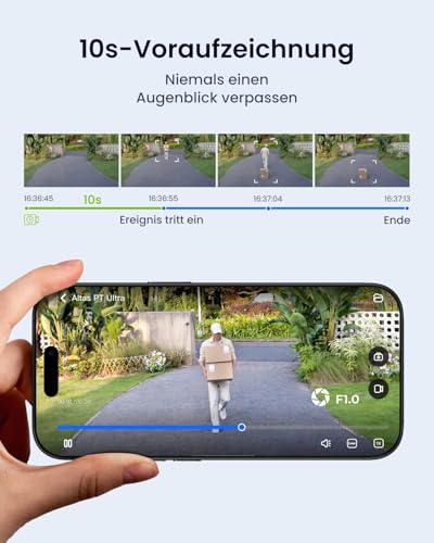 Reolink Altas PT Ultra, Erste 4K Solar Überwachungskamera Aussen Akku mit Daueraufzeichnung, 10s Voraufzeichnung, ColorX-Nachtsicht, 8MP PT WLAN Kamera Outdoor, Wi-Fi 6, Auto-Tracking, mit Solarpanel