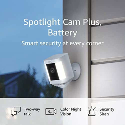 Ring Spotlight Cam Plus, Battery | Two-Way Talk, and Security Siren (2022 release)