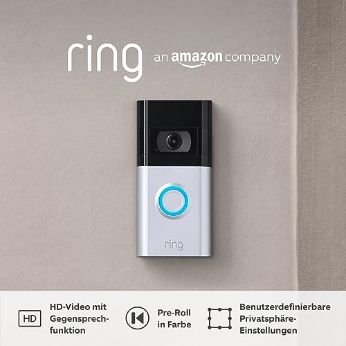 Ring Videotürklingel 4 Akku (Video Doorbell 4) | Türklingel mit Kamera, HD-Video, Gegensprechfunktion, Pre-Roll-Videovorschau, akkubetrieben | Video-Türsprechanlage für die Haustür | Alexa-kompatibel