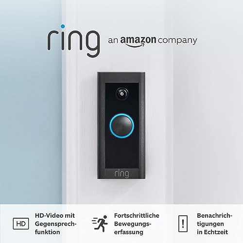 Ring Videotürklingel Kabel (Video Doorbell Wired) | Türklingel mit Kamera, 1080p-HD-Video, festverdrahtet, Nachtsicht | Video-Türsprechanlage für deine Haustür | Funktioniert mit Alexa