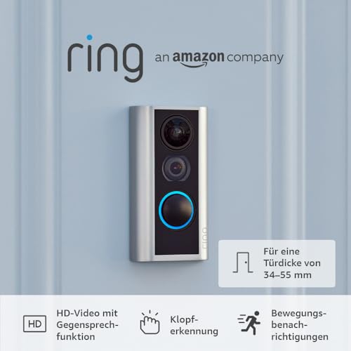 Ring Video-Türspion (Door View Cam) | Videotürklingel ersetzt den Türspion in deiner Haustür | Klingel mit Kamera, HD-Video, Gegensprechfunktion | Türstärke 34mm - 55mm | Video-Türsprechanlage