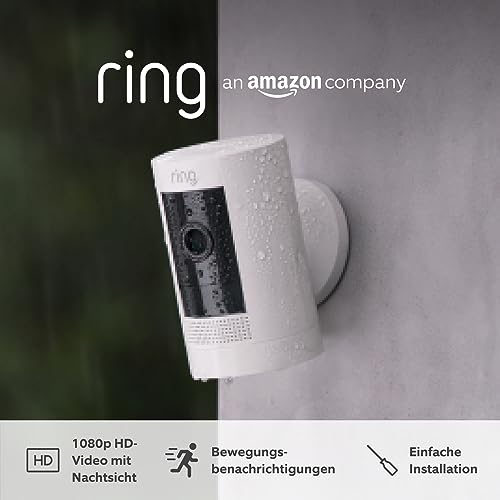 Ring Außenkamera Akku (Stick Up Cam Battery) | Überwachungskamera aussen mit 1080p-HD-Video, WLAN, witterungsbeständig, geeignet für dein Haus & Grundstück | Alexa-kompatible Sicherheitskamera