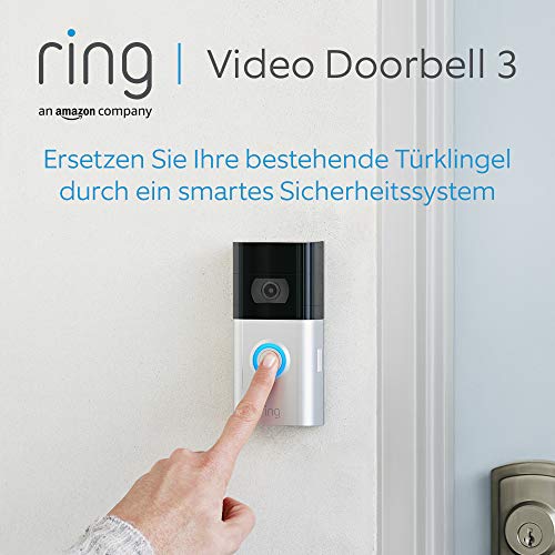 Ring Videotürklingel 3 Akku (Video Doorbell 3)| Türklingel mit Kamera, HD-Video, WLAN, Bewegungserfassung, Nachtsicht, Schnellwechsel-Akkupack| Video-Türsprechanlage für die Haustür, Alexa-kompatibel