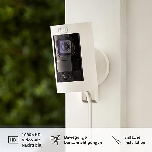 Ring Außenkamera Elite (Stick Up Cam) | HD-Sicherheitskamera mit WLAN, Überwachungskamera für aussen mit HD-Video, Gegensprech- und Nachtsichtfunktion, Kamera funktioniert mit Alexa