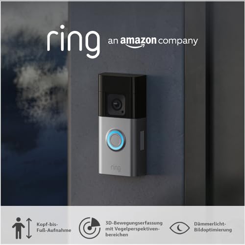 Ring Akku-Videotürklingel Pro (Battery Video Doorbell Pro) | Kabellose Videotürklingel und Sicherheitskamera, Kopf-bis-Fuß-Aufnahme, 3D-Bewegungserfassung, Nachtsicht in Farbe, WLAN