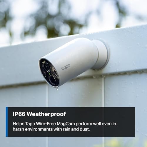 TP-Link 𝗧𝗮𝗽𝗼 MagCam, 2024 PCMag Editors’ Choice & Wirecutter Recommended Outdoor Security Camera, 2K, Battery, Magnetic Mount Wireless Camera, 150° FOV, SD/Cloud Storage, Person/Vehicle Detection