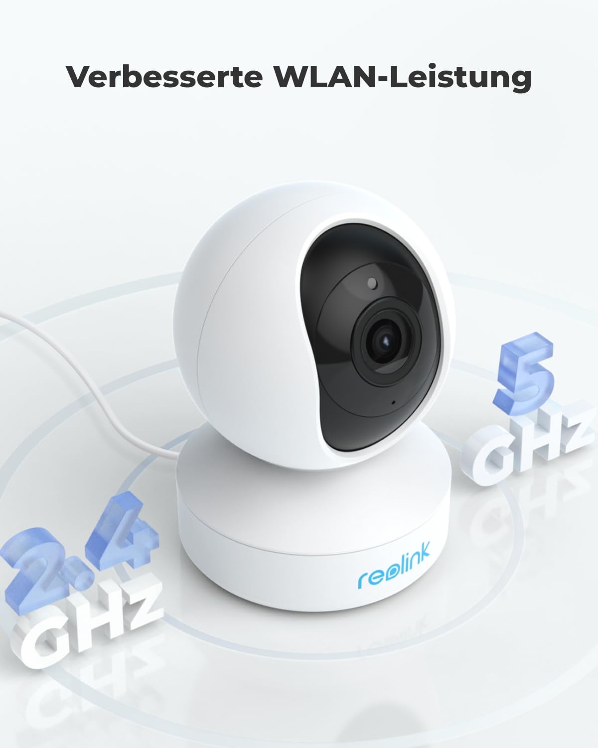 Reolink 5MP PTZ WLAN Überwachungskamera Innen, 2,4/5 GHz WiFi Baby Monitor mit Mensch/Haustiererkennung, Auto-Tracking, 3X Optischem Zoom, Heimüberwachungskamera für Ältere Kids, 2-Wege-Audio, E1 Zoom