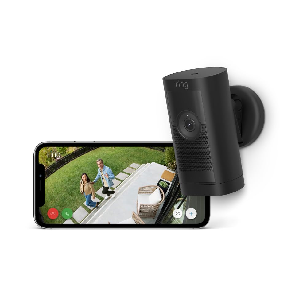 Ring Außenkamera Pro Akku (Stick Up Cam Pro) | Überwachungskamera aussen mit 1080p-HDR-Video, WLAN, 3D-Bewegungserfassung | Alexa-kompatible Sicherheitskamera