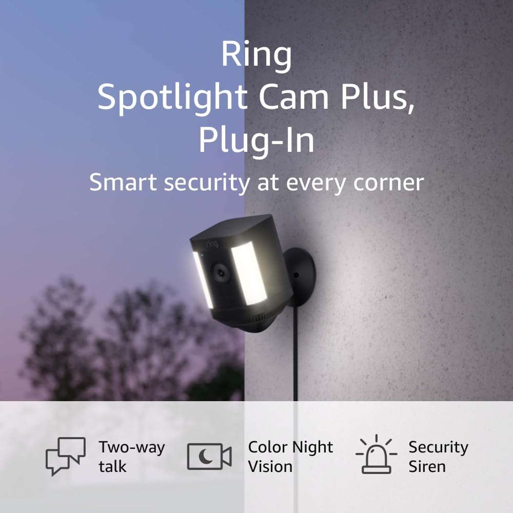 Ring Spotlight Cam Plus, Battery | Two-Way Talk, and Security Siren (2022 release)