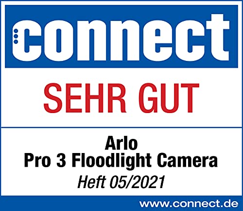 Arlo Floodlight Überwachungskamera Aussen WLAN, Kabellos, 2K HDR, 160° Ultra-Weitwinkel, Bewegungsmelder, Farbnachtsicht, LED Flutlicht, 2-Wege-Audio, Alarm Sirene + mit Arlo Secure Testzeitraum