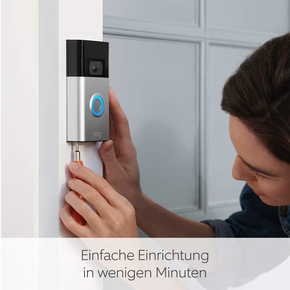 Ring Video-Türklingel Akku (Video Doorbell 2. Gen.) + Chime | Türklingel mit Kamera, HD-Video, WLAN, Bewegungserfassung, Nachtsicht, Akku | Video-Gegensprechanlage für deine Haustür