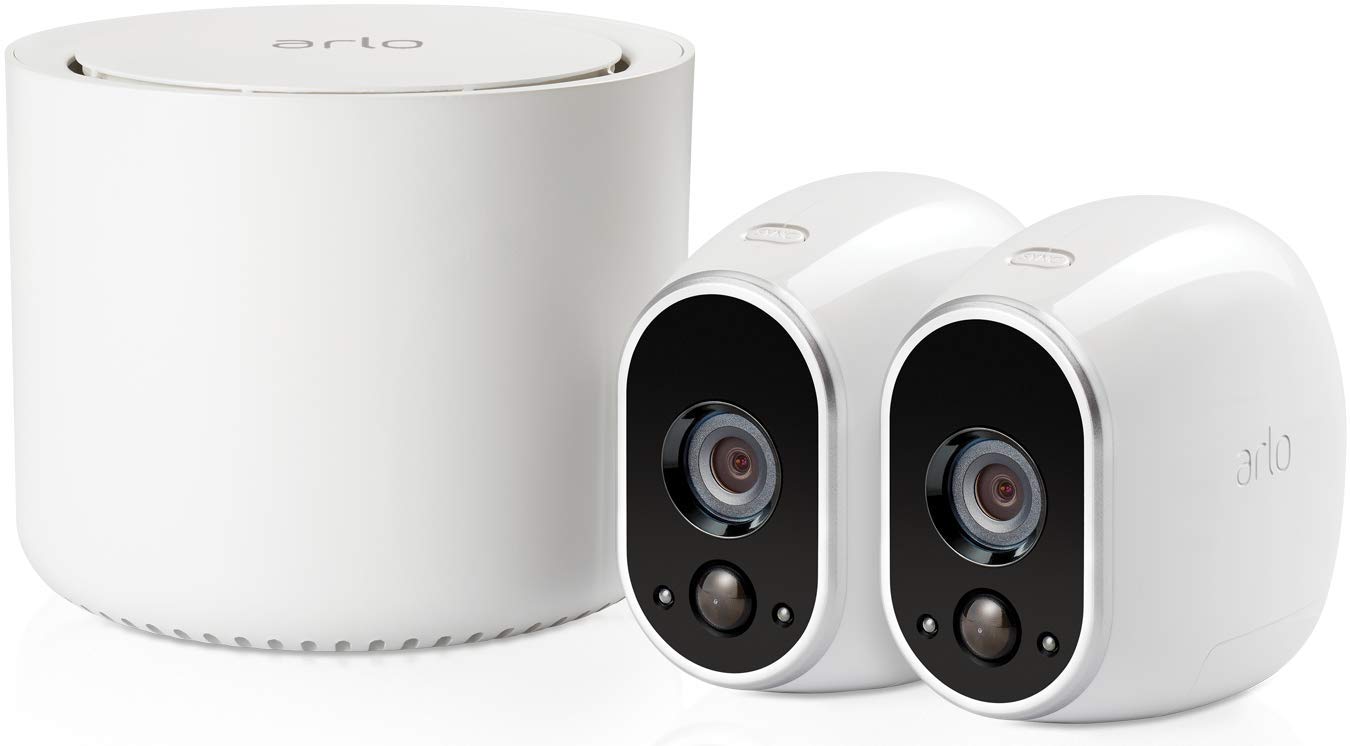 Arlo HD WLAN Überwachungskamera, 2er Set, kabellos, Innen / Aussen, Bewegungsmelder, Nachtsicht, Smart Home, CCTV, wetterfest, VMS3230, Weiß