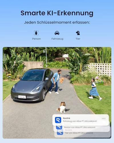 Reolink Altas PT Ultra, Erste 4K Solar Überwachungskamera Aussen Akku mit Daueraufzeichnung, 10s Voraufzeichnung, ColorX-Nachtsicht, 8MP PT WLAN Kamera Outdoor, Wi-Fi 6, Auto-Tracking, mit Solarpanel