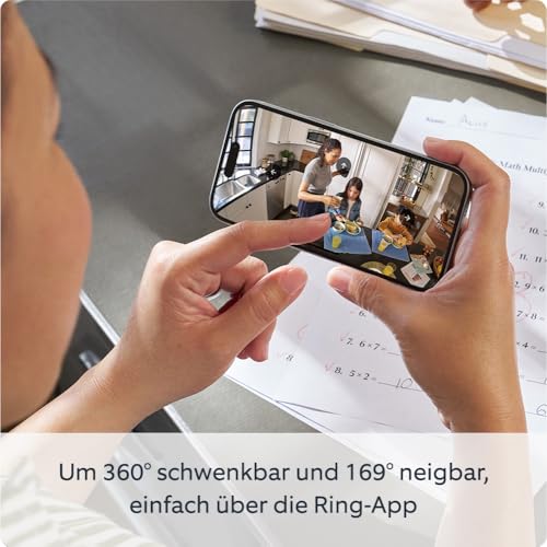 Wir stellen vor: Bewegliche Ring-Innenkamera (Pan-Tilt Indoor Camera) | Plug-in-Überwachungskamera für Haustierbesitzer | 360° schwenkbar, 169° neigbar | 30-tägige kostenlose Testphase für Ring Home