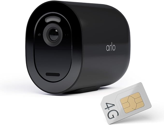 Arlo Go 2 Überwachungskamera Aussen, Kabellos, Sim Karte 3G/4G LTE ohne WLAN, Spotlight, Alarm Sirene, Nachtsicht, 2-Wege-Audio, Bewegungsmelder, Akku, Lokale Speicherung mit SD Karte oder Cloud