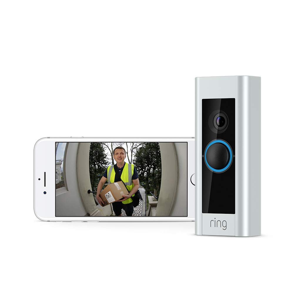 Ring Videotürklingel Pro Kabel (Video Doorbell Pro) + Netzteil | Türklingel mit Kamera, HD-Video, Bewegungserfassung, Gegensprechfunktion, WLAN | Funktioniert mit Alexa