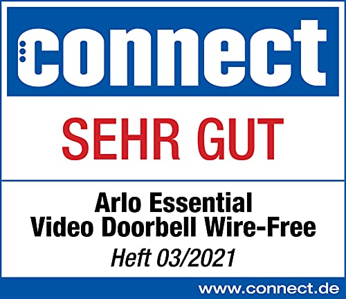 Arlo Kabellose Video Türklingel, 1080p HD Doorbell, RedDot Design Gewinner, 180° Großes Sichtfeld, WLAN, Bewegungsmelder, 2-Wege-Audio, Sirene, Nachtsicht + mit Arlo Secure Testzeitraum, Weiß