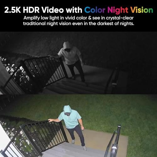 WYZE 2K HDR Rechargeable Battery Outdoor/Indoor Security Camera, Color Night Vision, Integrated Spotlight & Siren, Wire Free, 2-Way Audio - White, 1-Pack