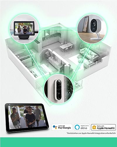 Arlo Kabellose Video Türklingel, 1080p HD Doorbell, RedDot Design Gewinner, 180° Großes Sichtfeld, WLAN, Bewegungsmelder, 2-Wege-Audio, Sirene, Nachtsicht + mit Arlo Secure Testzeitraum, Weiß