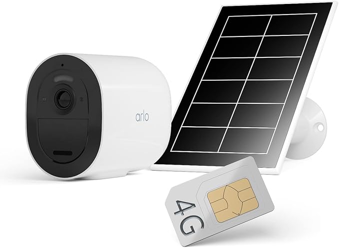 Arlo Go 2 Überwachungskamera Aussen, Kabellos, Sim Karte 3G/4G LTE ohne WLAN, Spotlight, Alarm Sirene, Nachtsicht, 2-Wege-Audio, Bewegungsmelder, Akku, Lokale Speicherung mit SD Karte oder Cloud