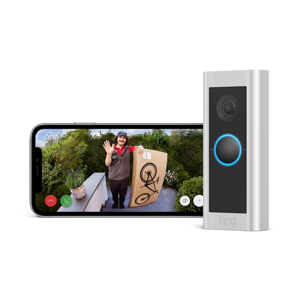 Ring Videotürklingel Pro Kabel (bisher: Video Doorbell Pro 2) von Amazon | Klingel mit Kamera, 1536p-HD-Video, Kopf-bis-Fuß-Aufnahme, 3D-Bewegungserfassung, WLAN, festverdrahtet