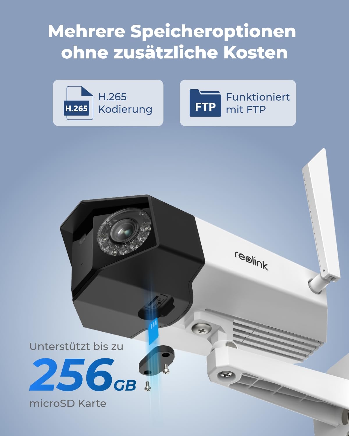 Reolink 4K Dual-Lens WLAN Überwachungskamera Aussen, 180° Ultra-Weitwinkel, Person-/Fahrzeug-/Haustier-Erkennung, 2,4/5 GHz WiFi, Farbnachtsicht, 2-Wege-Audio, Duo 2 WiFi