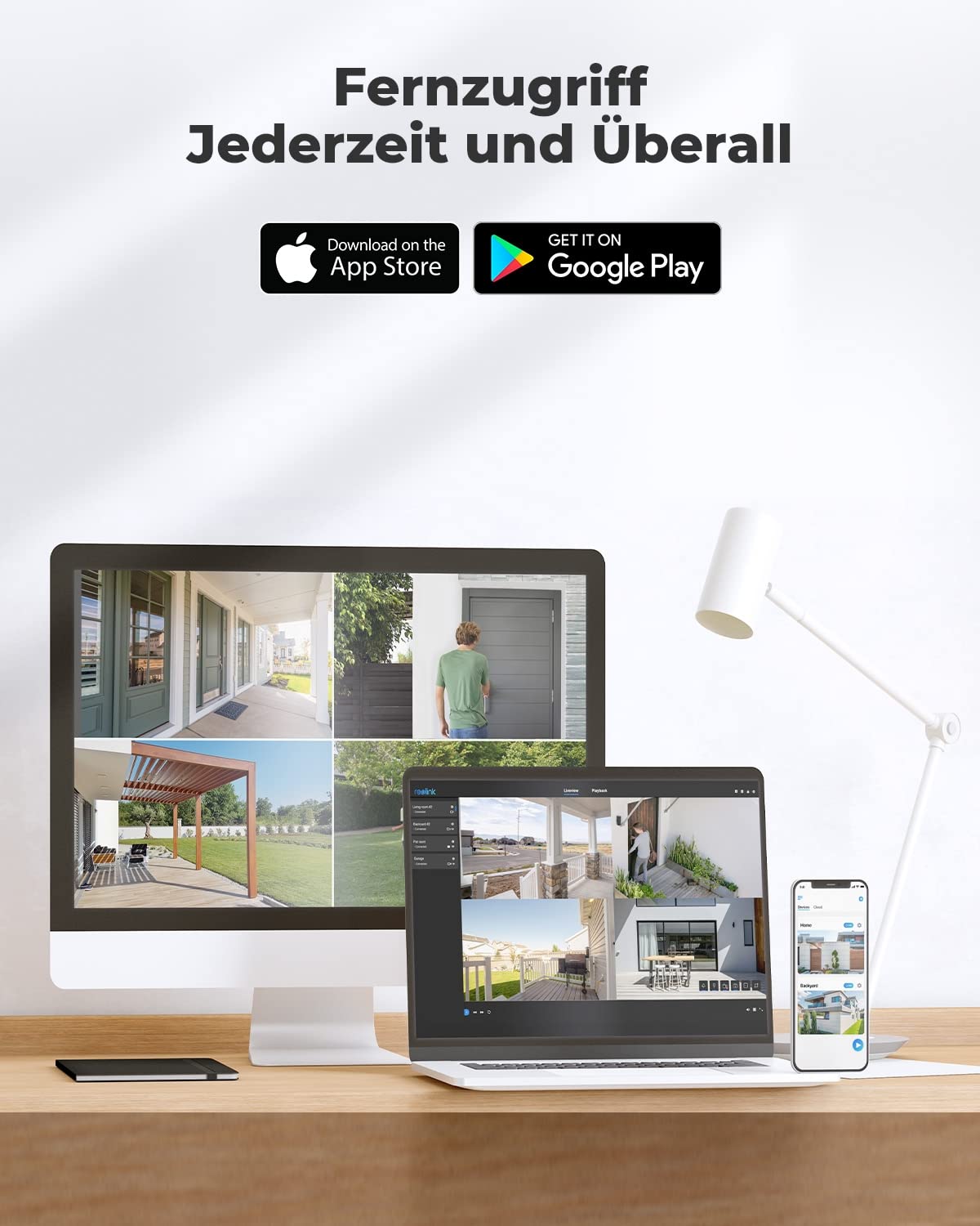 Reolink 5MP PoE Überwachungskamera Aussen mit Personen-/Autoerkennung, Smarte IP Kamera Outdoor mit Zeitraffer, IR Nachtsicht, Audio, Wasserfest, microSD Kartensteckplatz, RLC-520A Schwarz