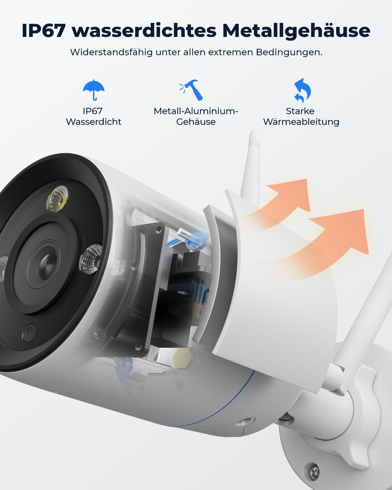 Reolink 4K Wi-Fi 6 Überwachungskamera, 5/2,4 GHz WLAN Kamera Outdoor mit IP67 Metallgehäuse, Menschen-/Fahrzeug-/Haustiererkennung, Farbnachtsicht, 2-Wege-Audio, 24/7-Aufzeichnung, RLC-810WA