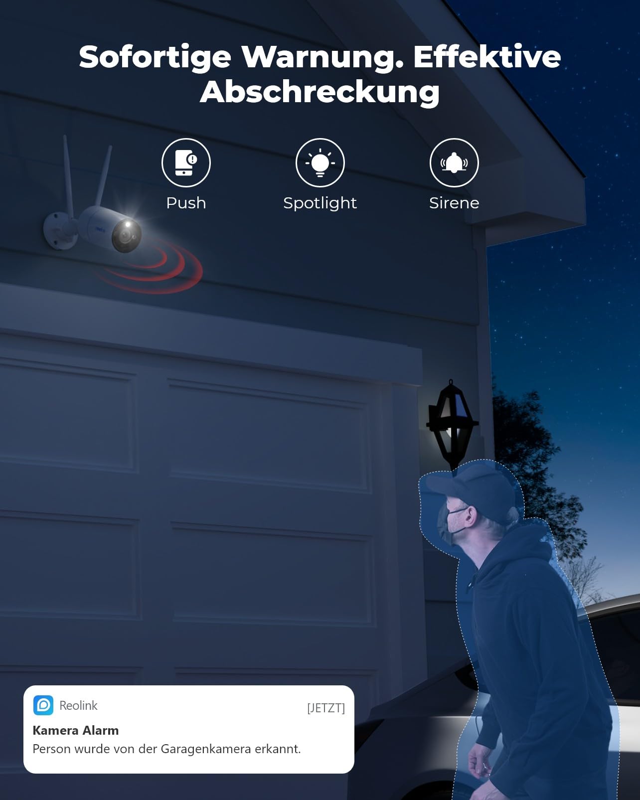 Reolink 4K Wi-Fi 6 Überwachungskamera, 5/2,4 GHz WLAN Kamera Outdoor mit IP67 Metallgehäuse, Menschen-/Fahrzeug-/Haustiererkennung, Farbnachtsicht, 2-Wege-Audio, 24/7-Aufzeichnung, RLC-810WA