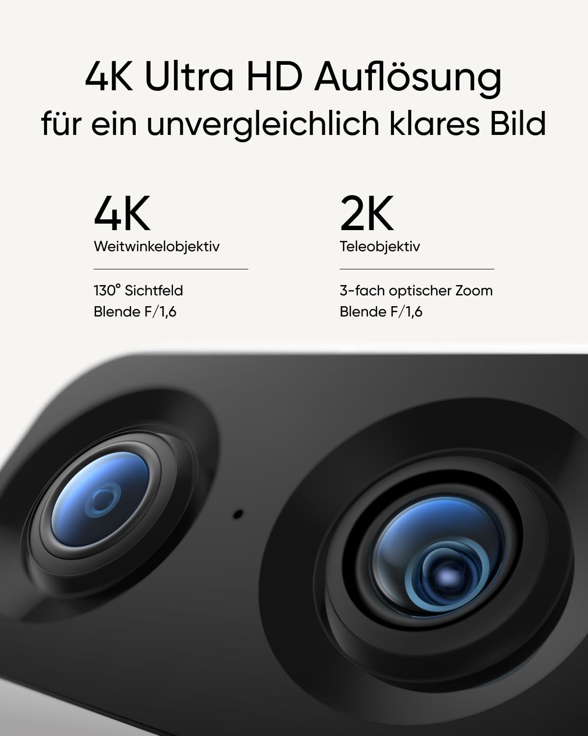 eufy Security Indoor Cam S350, Dual Kameras, 4K, Überwachungskamera innen mit 8× Zoom und 360° PTZ, K.I, Dual-Band Wi-Fi 6, Sicherheitskamera innen, Videoüberwachung