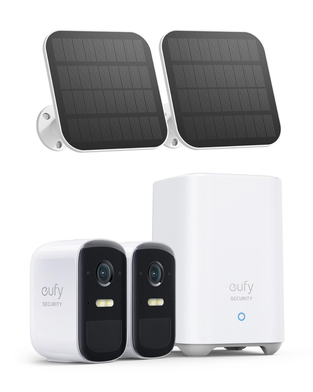 eufy Security eufyCam 2C Pro 2-Kamera-Set, Überwachungskamera Aussen Solar mit 2K Auflösung, HomeKit-Kompatibilität, IP67-Wetterfest, Farb-Nachtsicht, Ohne ABO-Gebühren