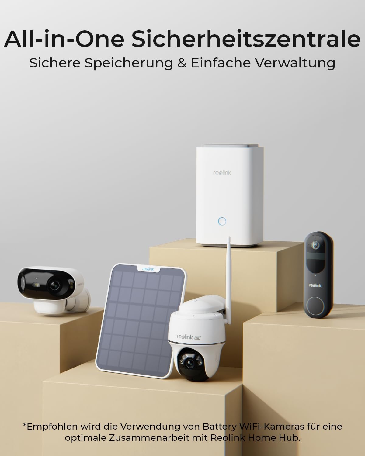 Reolink Home Hub für Überwachungskamera, 4K-Live-Ansicht & -Wiedergabe, Erweiterbarer Lokaler Speicher, Erweiterte Verschlüsselung, 2.4/5GHz Wi-Fi 6, Keine monatliche Gebühr, mit 64GB microSD-Karte