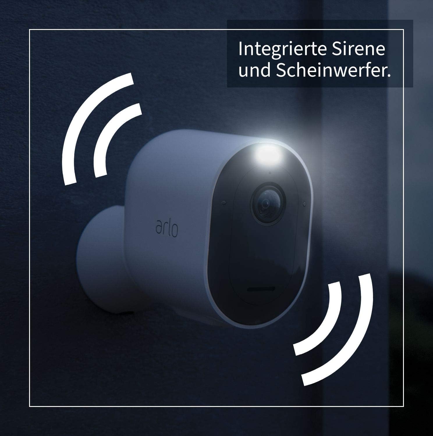 Arlo Pro3 WLAN Überwachungskamera aussen, 2K, Zusatzkamera, kabellos, Bewegungsmelder, Farbnachtsicht, 2-Wege Audio, SmartHub benötigt, mit 90-tägigem Arlo Secure Plan Testzeitraum, VMC4040P