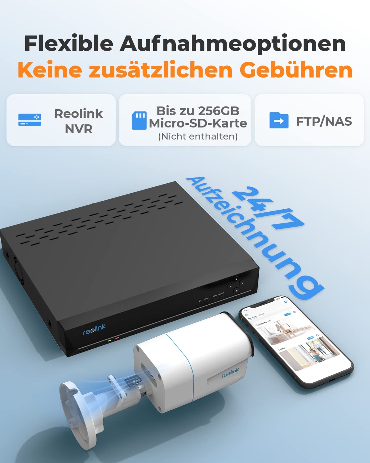 Reolink 4K Smarte PoE Überwachungskamera Aussen mit Personen-/Fahrzeugerkennung, 8MP IP Kamera mit Audio und microSD Kartensteckplatz, IR Nachtsicht, IP67 Wasserfest, Zeitraffer, RLC-810A