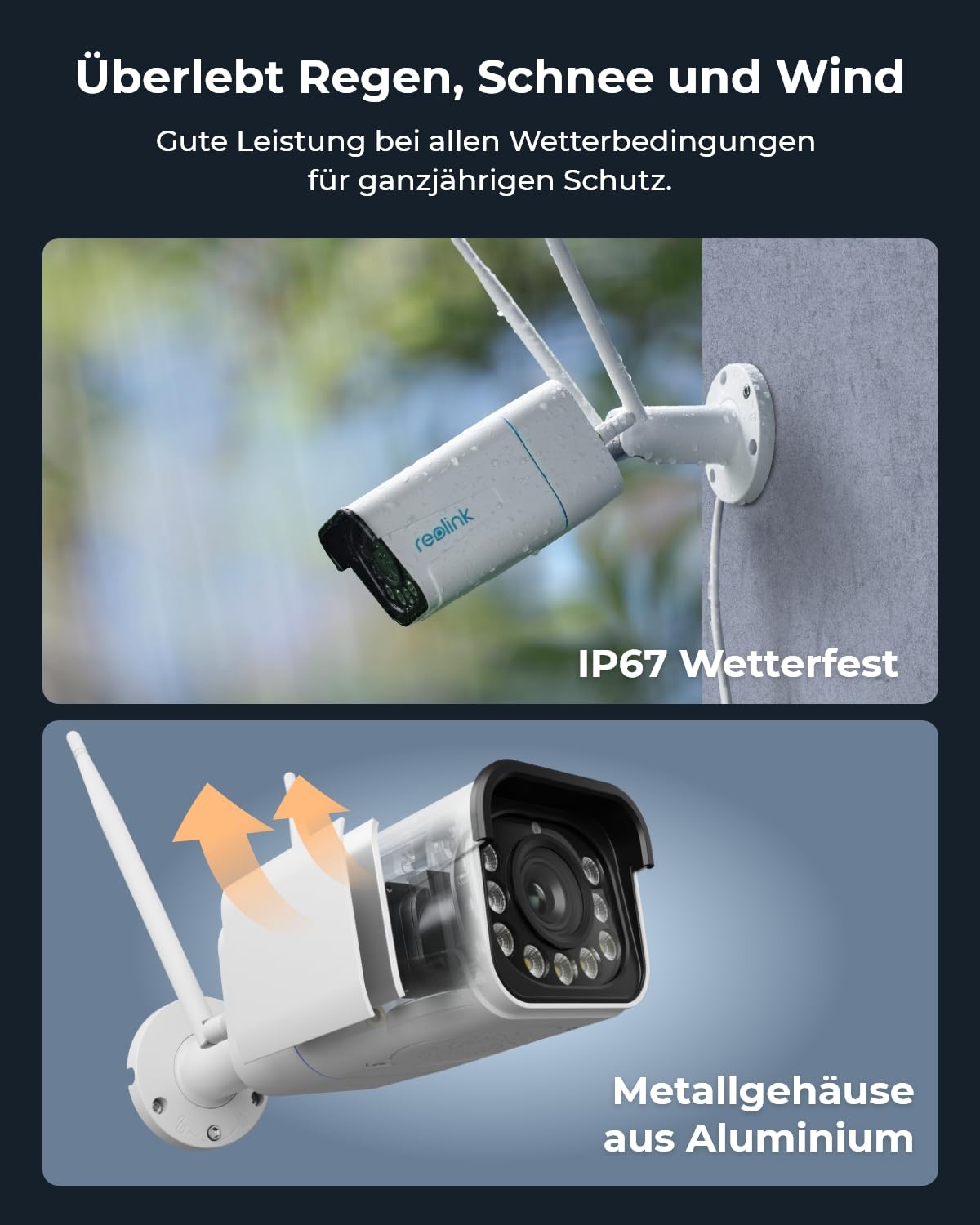 Reolink 4K 8MP Wi-Fi 6 Überwachungskamera Aussen mit 5X Optischem Zoom, Reibungsloser Fernzugriff mit H.265-Aufzeichnung, Farbnachtsicht, Intelligente Erkennung, 2-Wege-Audio, IP67, RLC-811WA