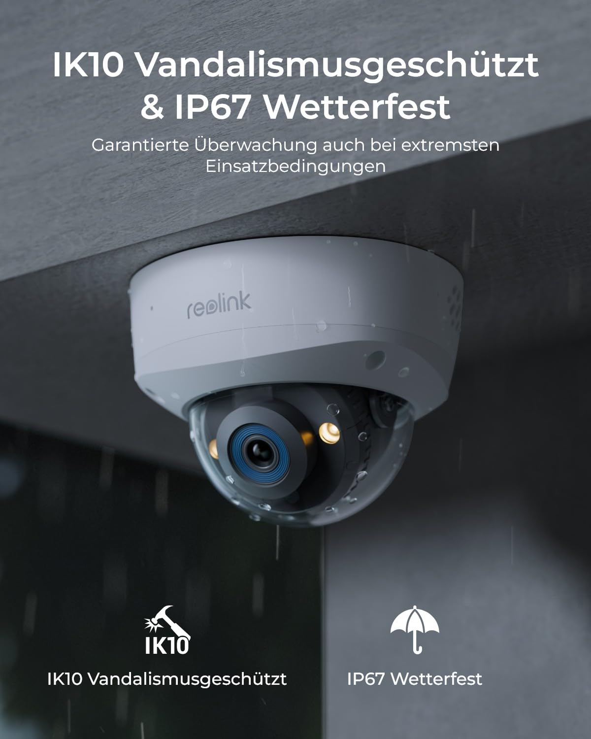 Reolink 12MP Vandalismusgeschützte PoE-Sicherheitskamera mit 145° Weitwinkel, Farbnachtsicht, Zwei-Wege-Audio, Smarter Personen-/Fahrzeug-/Tiererkennung & IP67 Wetterschutz, RLC-1240A