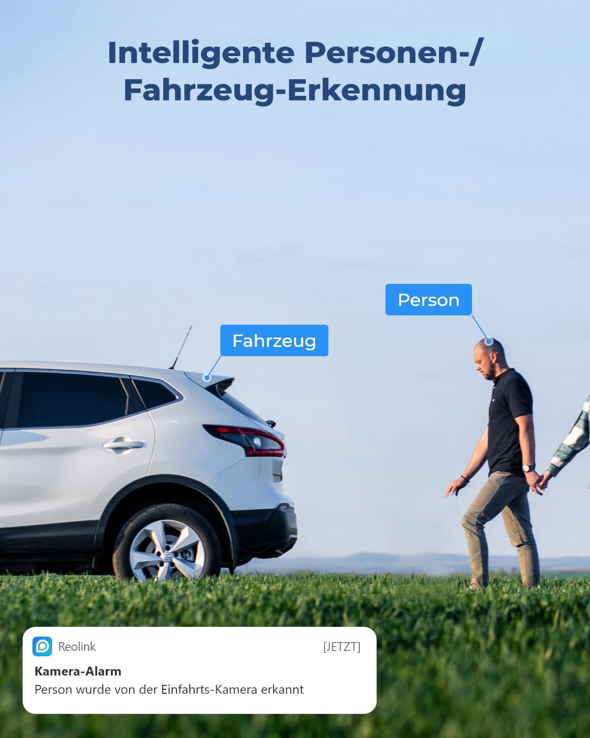 Reolink 5MP WLAN Kamera Outdoor, 2,4GHz/5GHz WLAN CCTV IP Kamera Aussen mit Personen-/Fahrzeugerkennung, IP66 Wetterfest, Nachtsicht, Bewegungsmelder, SD-Kartenslot, Zeitraffer, Außenkamera RLC-510WA