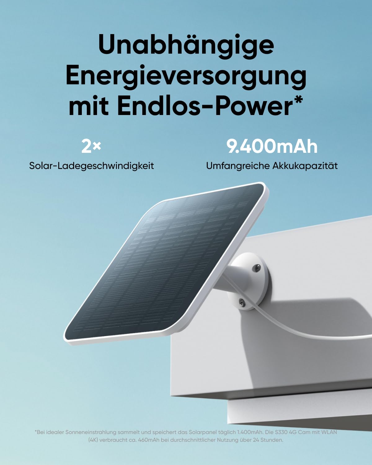 eufy 4G LTE Überwachungskamera mit WLAN, 4K UHD Schwenk-Neige-Funktion, Kabellos, Solarbetrieben mit Solarpanel, KI-basierte Personen-/Fahrzeugverfolgung, inklusive SIM-Karte