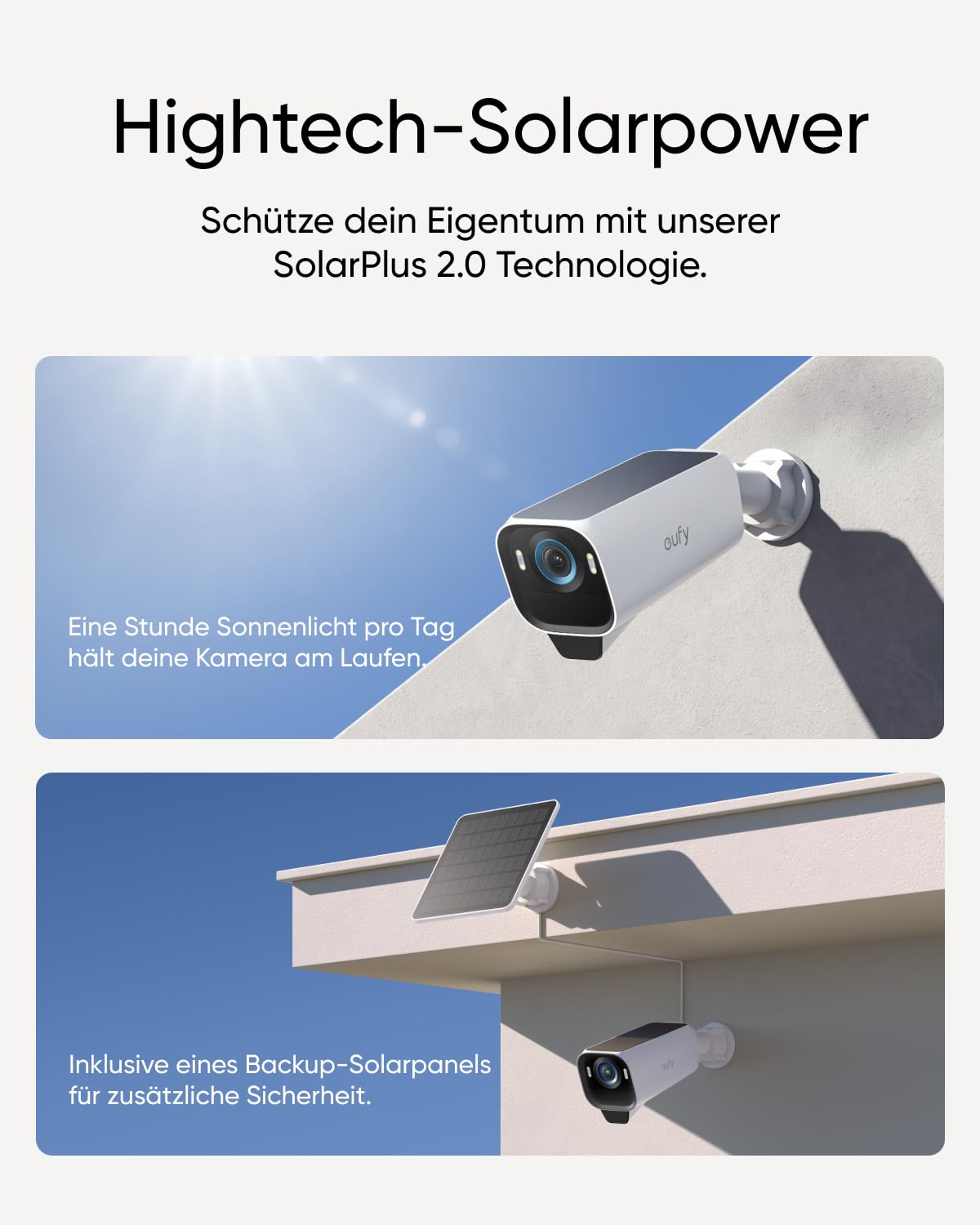 eufyCam S3 Pro 2-Kamera-Set, 4K Kabellose Solar-Überwachungskamera Außen, MaxColor Nachtsicht, Forever Power 2.0, Gesichtserkennung-KI, Erweiterbarer Lokaler Speicher, Ohne Montaliche ABO-Kosten