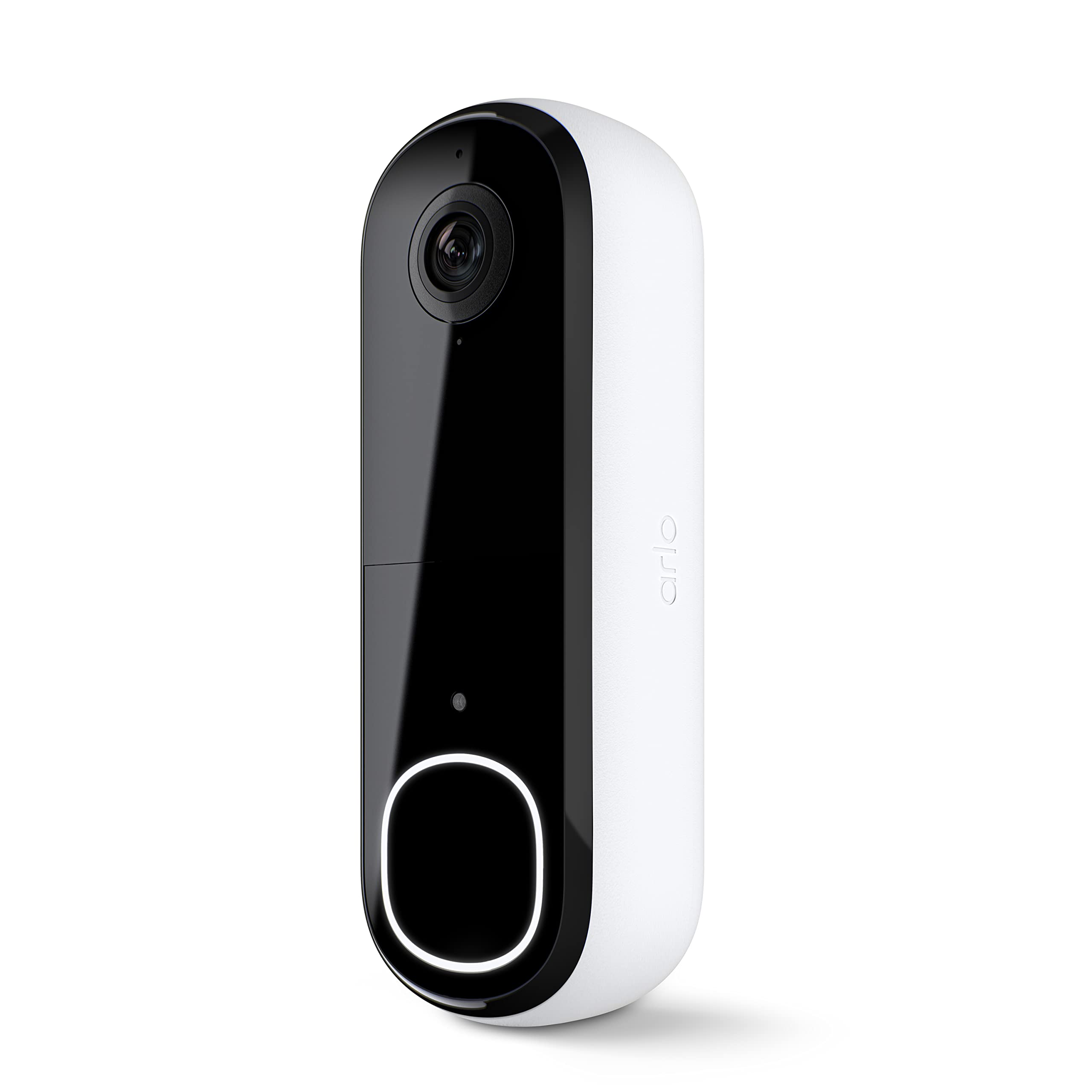 Arlo Video Doorbell 2K | 2nd Gen | Wireless/Wired Option, 2-Way Audio, Night Vision, Head to Toe Video View, Integrated Siren | Live Stream | Real Time Notifications |180 Deg Wide View, White