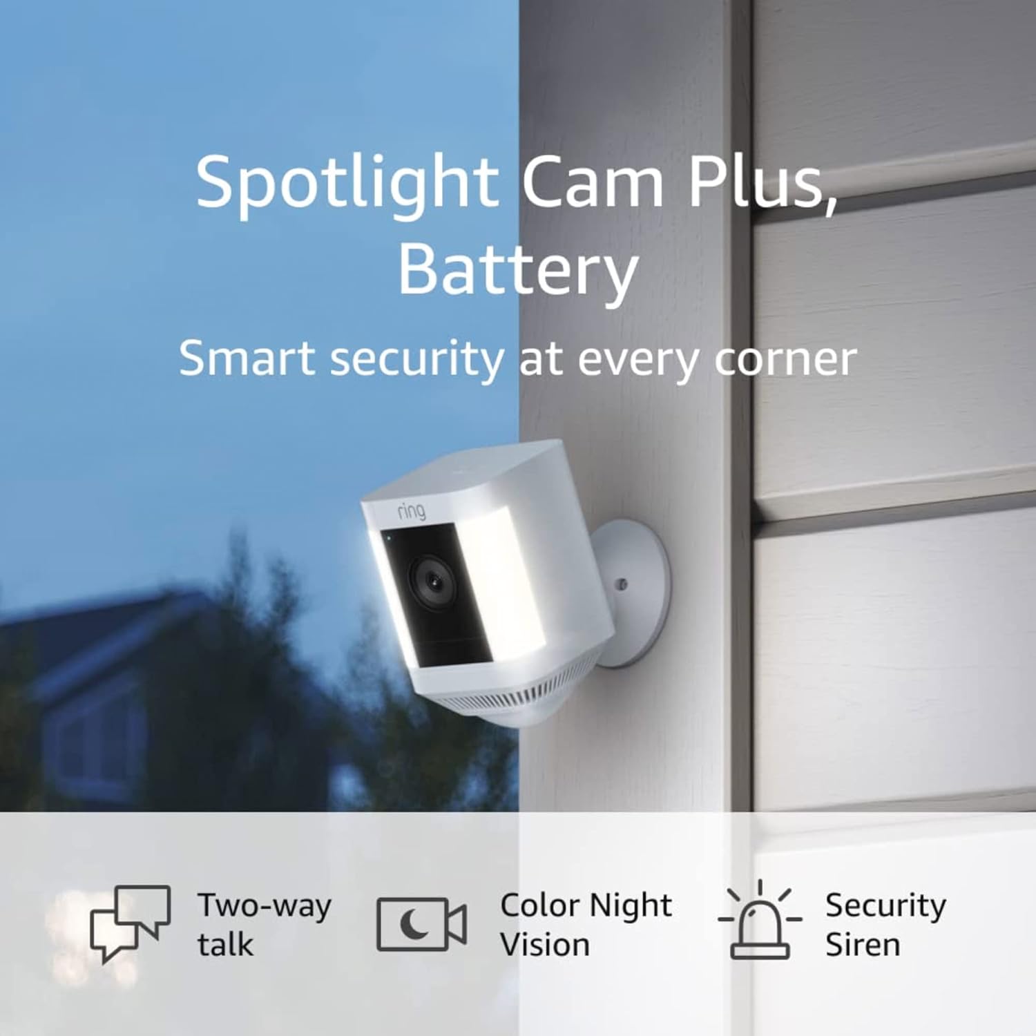 Ring Spotlight Cam Plus, Battery | Two-Way Talk, and Security Siren (2022 release)