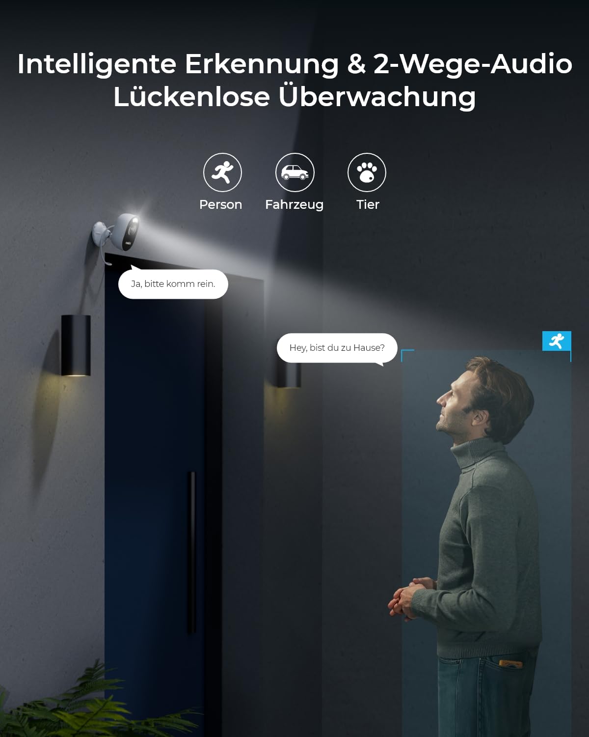 Reolink Lumus-2K 4MP Überwachungskamera Aussen mit Spotlights, 2,4/5GHz Dualband WLAN, Plug-in, smarte Person/Fahrzeug/Tiererkennung, Sofortwarnungen, Außenkamera mit Echtzeit-Gespräch