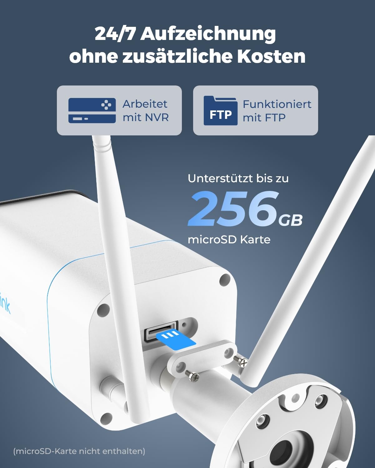 Reolink 4K 8MP Wi-Fi 6 Überwachungskamera Aussen mit 5X Optischem Zoom, Reibungsloser Fernzugriff mit H.265-Aufzeichnung, Farbnachtsicht, Intelligente Erkennung, 2-Wege-Audio, IP67, RLC-811WA