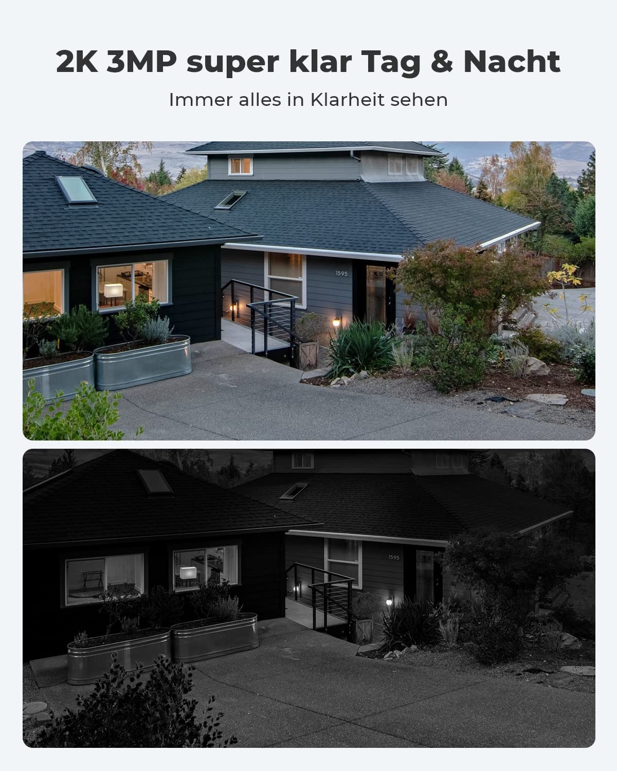 Reolink 2K 3MP Überwachungskamera Aussen Akku, Solar WALN IP Kamera Outdoor mit Person/Fahrzeugerkennung, PIR-Bewegungsmelder, 2,4GHz WiFi, IR-Nachtsicht, 2-Wege-Audio, Argus Eco(Schwarz) + Solarpanel