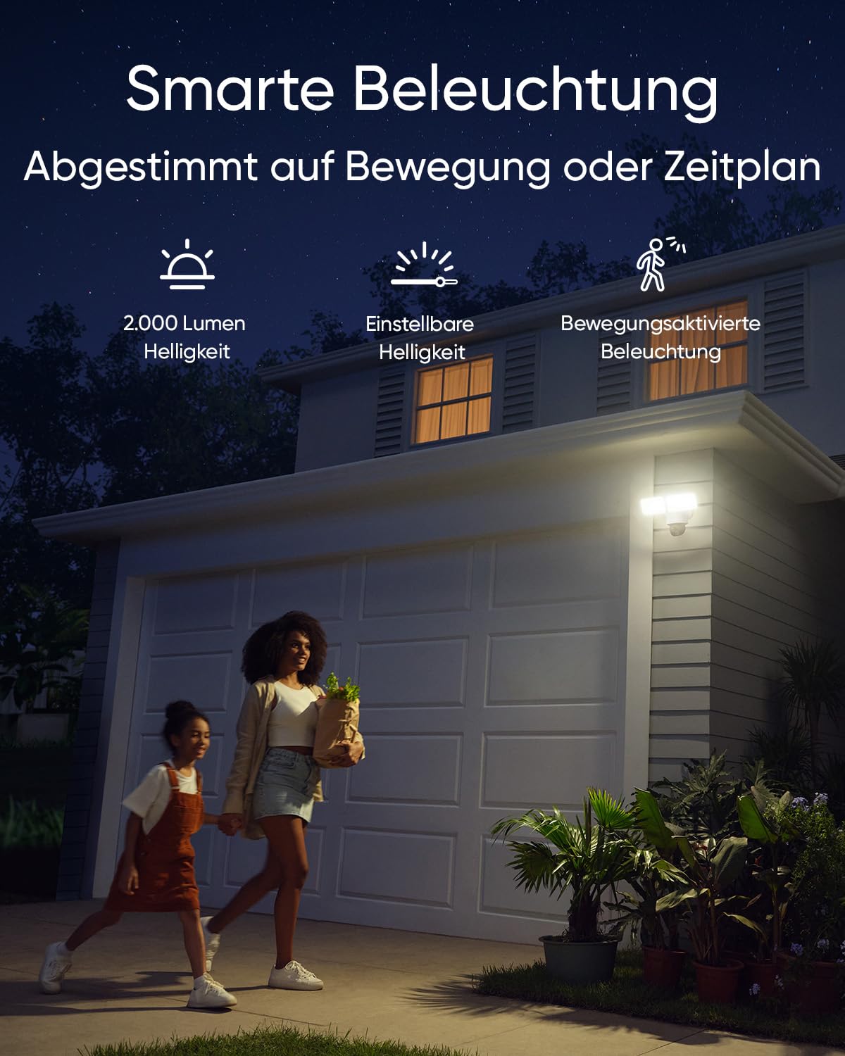 eufy Security Floodlight Camera E340, 360° Schwenk- & Neigefunkt., 24/7 Aufnahme, Dual-Band Wi-Fi, 2.000 Lumen, Bewegungsaktiviert, Dual-Kamera, HomeBase 3-kompatibel, Lokaler Speicher, Keine Gebühren