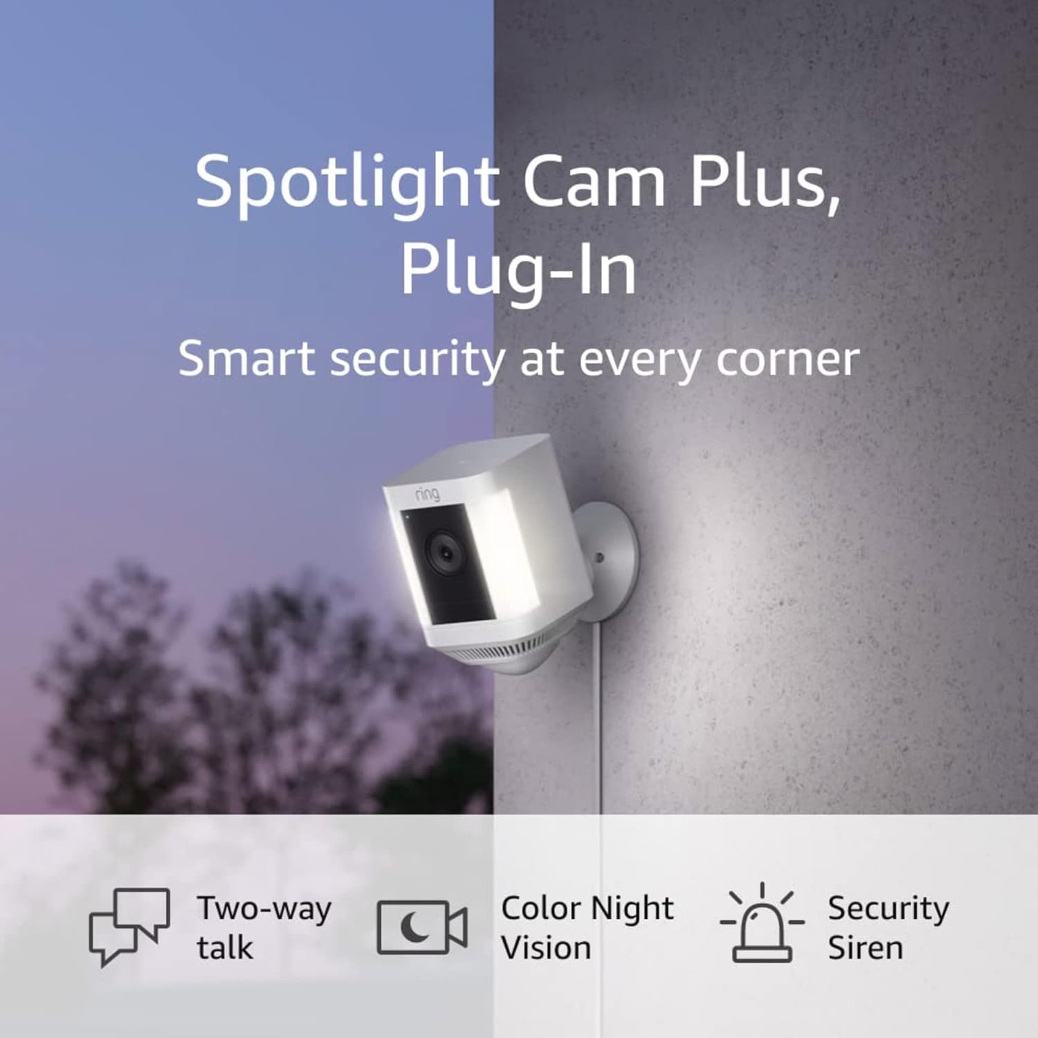 Ring Spotlight Cam Plus, Battery | Two-Way Talk, and Security Siren (2022 release)