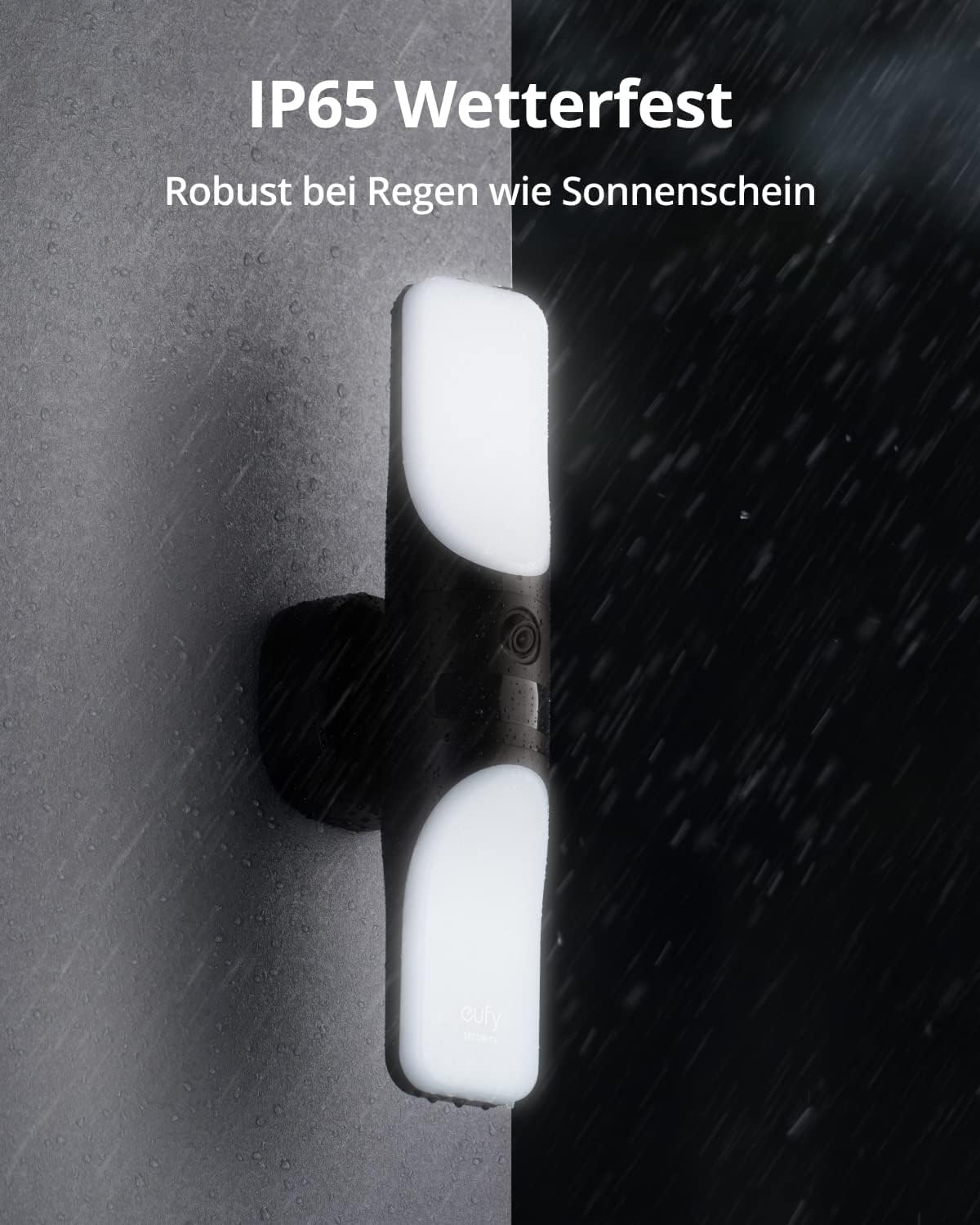 eufy Security Kabelgebundene Wall Light Cam S100, Außenleuchte mit Kamera, 2K Überwachung, 1200 Lumen, Farbige Nachtsicht, KI Erkennung, IP65 Wasserschutz, Gebührenfrei