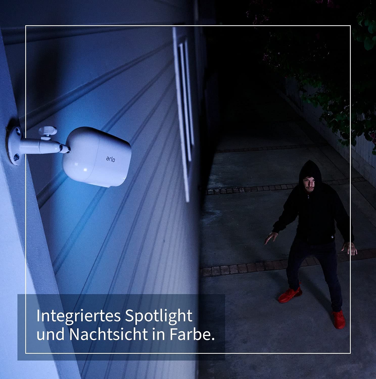 Arlo Essential XL Spotlight WLAN Überwachungskamera außen, 12-Monate Akkulaufzeit, kabellos, 1080p, Farbnachtsicht, Bewegungsmelder, 2-Wege Audio, kein Hub benötigt, mit Arlo Secure Testzeitraum